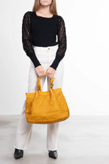 La Sofia – Borsa in Pelle Intrecciata Satchel