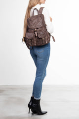 The Woven Leather Backpack