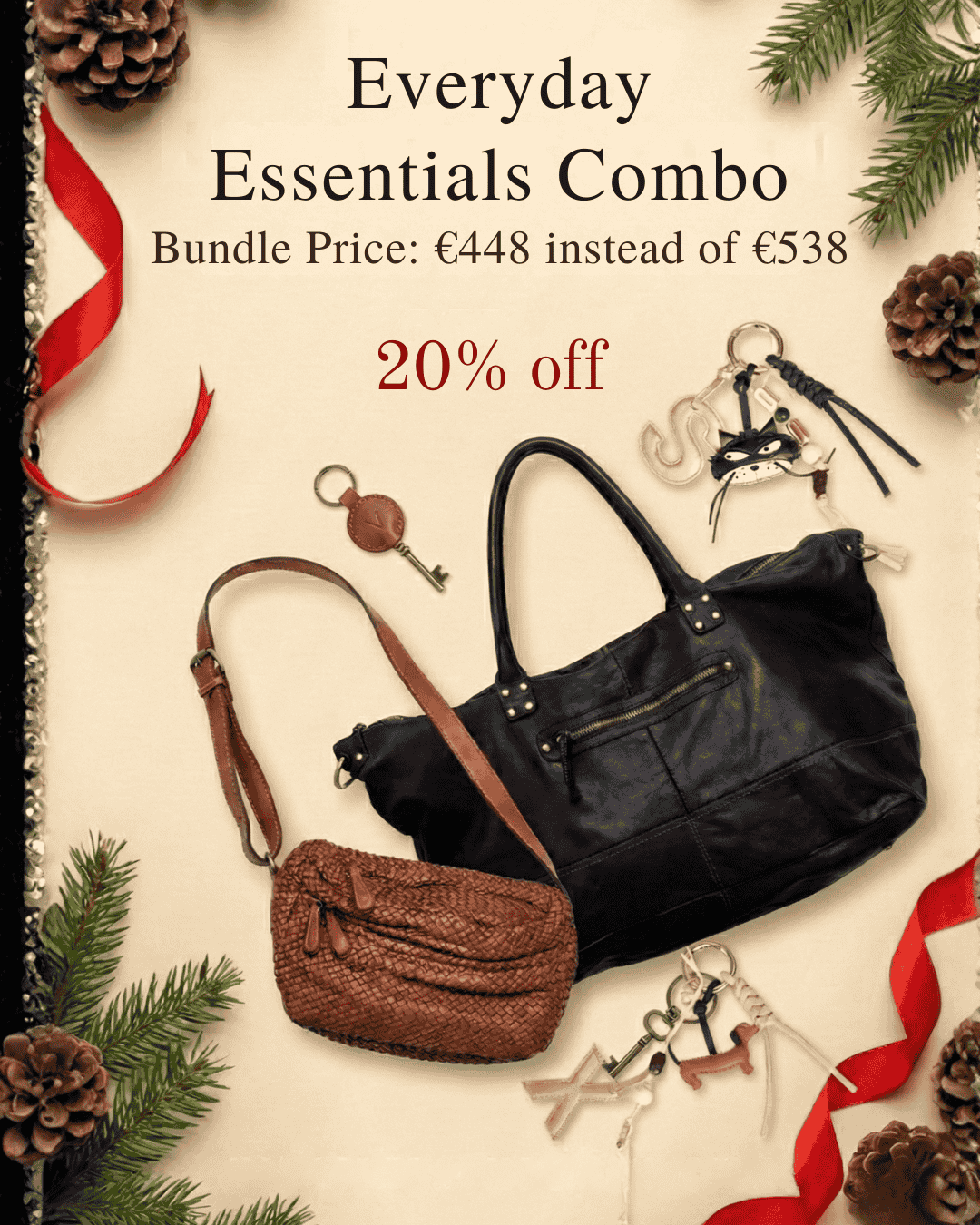 Everyday Essentials Combo – Set di Borse in Vera Pelle