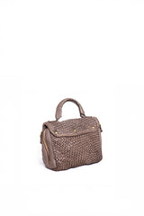 Florence Satchel Piccola verde in pelle intrecciata vista posteriore