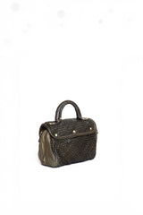 Florence Satchel Piccola verde in pelle intrecciata vista posteriore